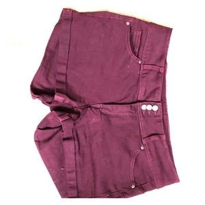 Burgundy high rise shorts